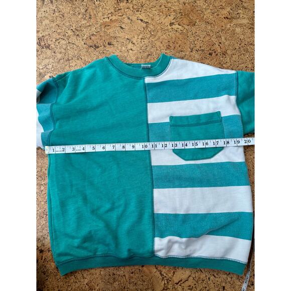 Vintage Green and White Striped Sweatshirt - Picture 9 of 10